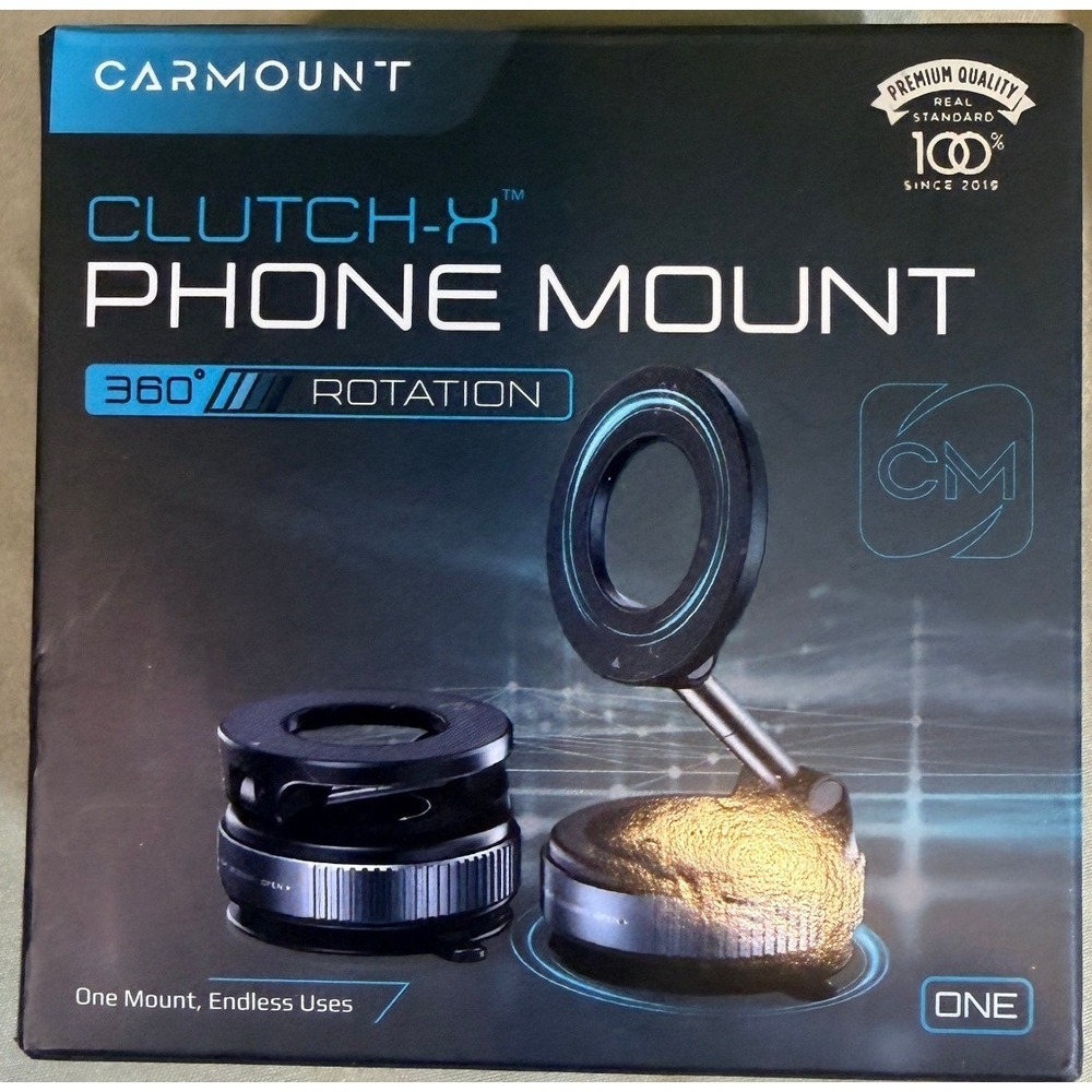 Carmount Clutch-X Phone Mount 360 Degree Rotation Magnetic Car Dashboard Holder